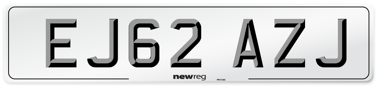 EJ62 AZJ Number Plate from New Reg